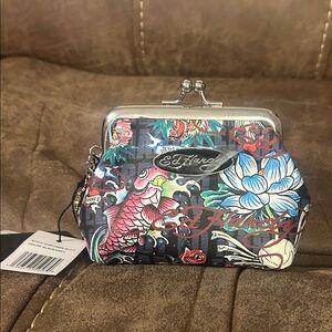 Ed Hardy Black and Multicolor Clutch or shoulder bag